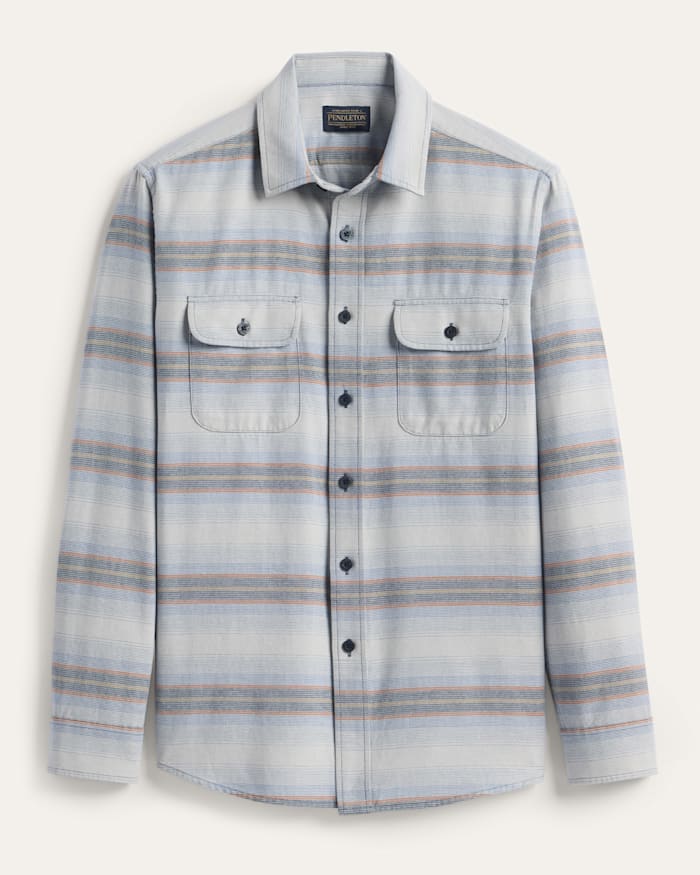 MEN'S STRIPE BEACH SHACK COTTON SHIRT